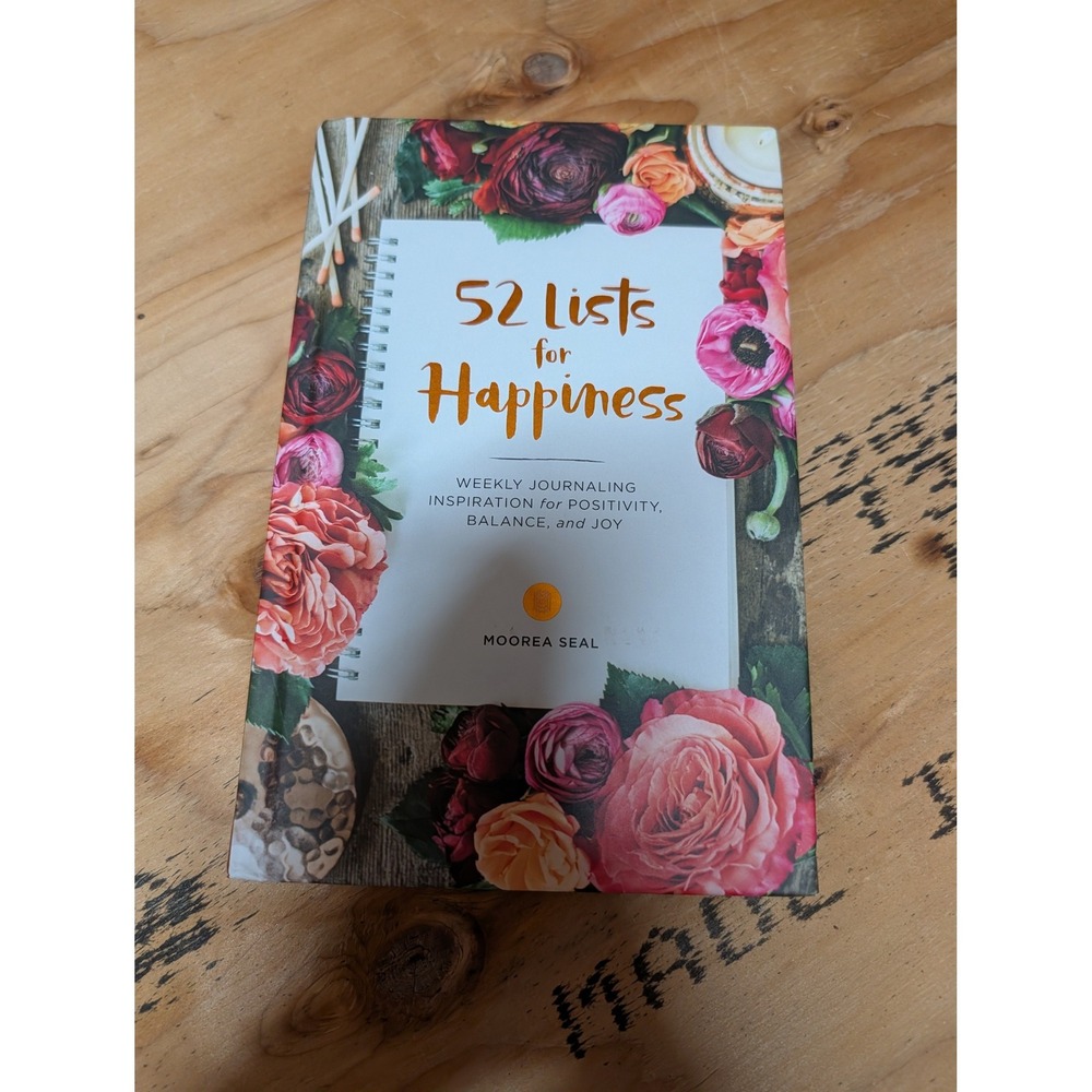 Moorea Seal 52 Lists for Happiness Journal Unisex OS Floral Like New Hardcover